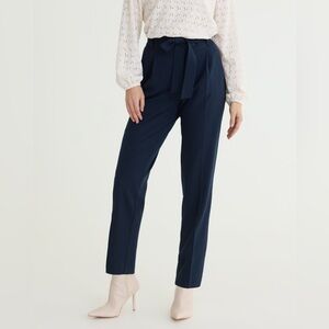 Reitmans Tapered-Leg High-Rise Pant with Sash - Curvy Fit - The Timeless Petite‎